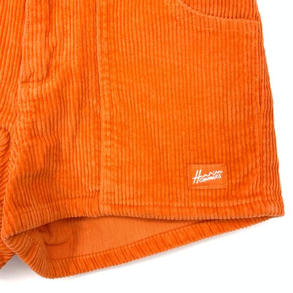 Hammies Corduroy Shorts Womens Size 26 Orange 2" Inseam Elastic Waist - Picture 5 of 7